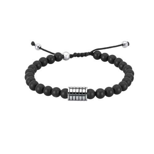 Armband aus Steinen mit Edelstahl Element