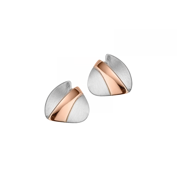 Ohrstecker in 925´er Sterling Silber in ästhetischem Design mit rosé und silber als Farben