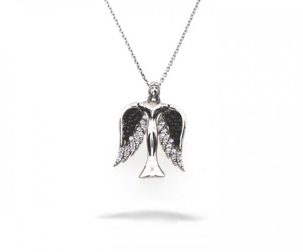 925´er Sterling Silber Halskette mit Engel Anhänger