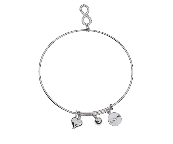 CEM Armreif aus 925er Silber rhodiniert mit Zirkonia Steinen