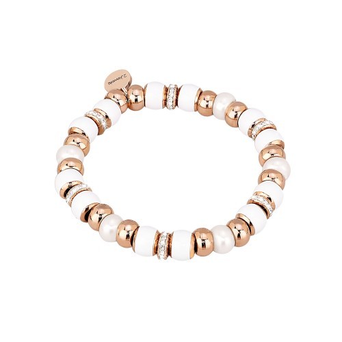 Damenarmband mit Zirkonia Steinen und Perlen