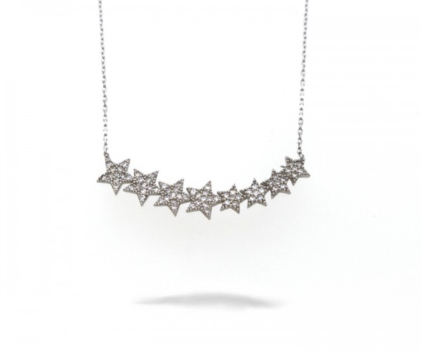 925´er Sterling Silber Halskette mit Sternen Anhänger