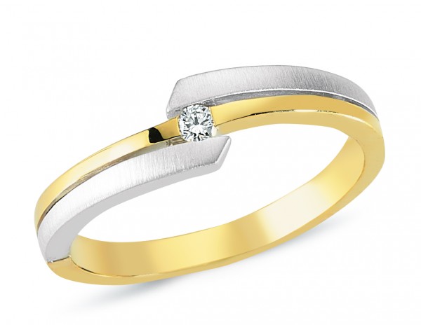 Damenring mit Brillanten aus Gelb- /Weißgold