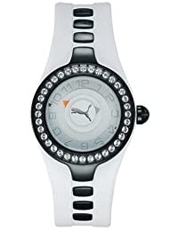 Puma Posh Damenuhr - Weißes Kautschukarmband - 36 Kristalle - PU23575-0222-937