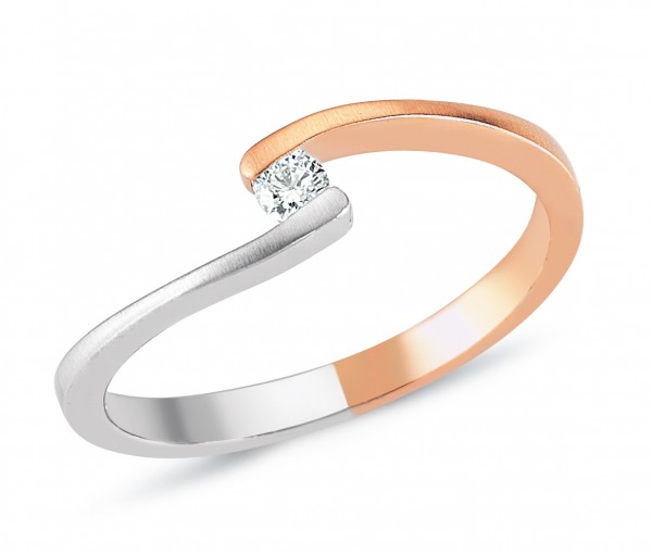 Damenring mit Brillanten aus Rosé- /Weißgold
