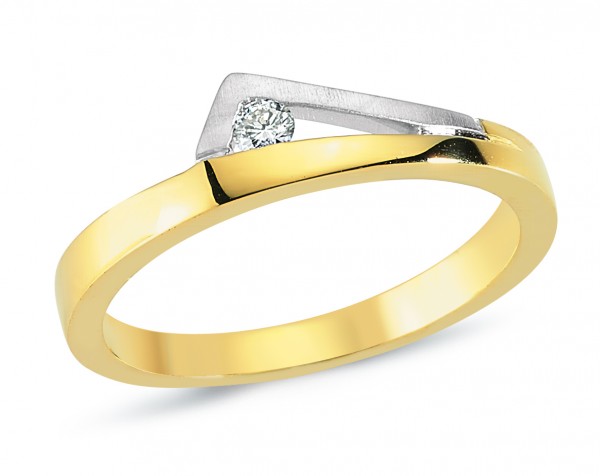 Damenring mit Brillanten aus Gelb- /Weißgold