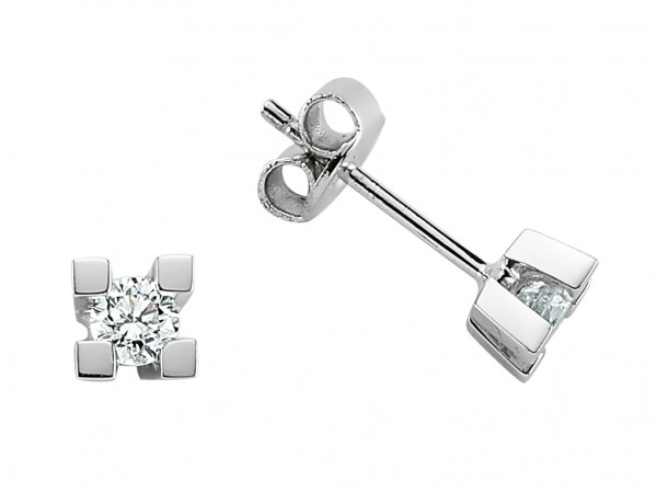 Diamant Ohrstecker in 585`er Weißgold