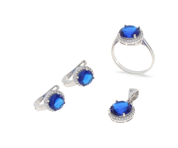 Set mit Ohrstecker Ring und Kette aus 925er Silber