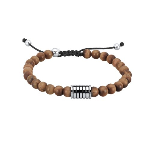 Armband aus Steinen mit Edelstahl Element