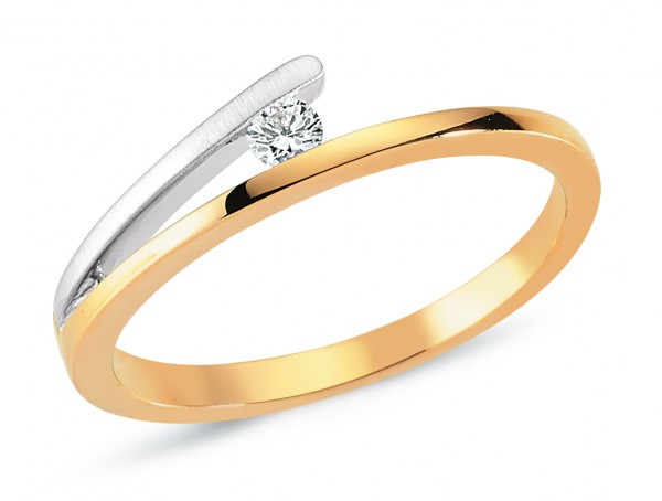 Damenring mit Brillanten aus Gelb- /Weißgold