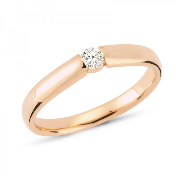Solitärring mit Brillanten aus Gelbgold