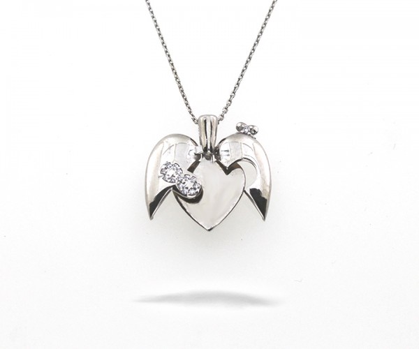 925´er Sterling Silber Halskette mit Herz Anhänger