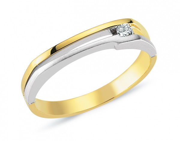 Damenring mit Brillanten aus Gelb- /Weißgold