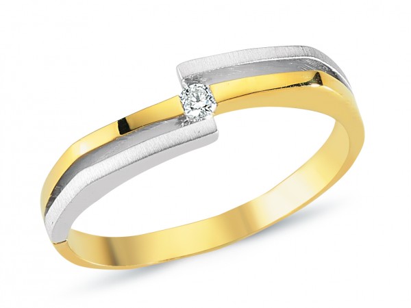Damenring mit Brillanten aus Gelb- /Weißgold