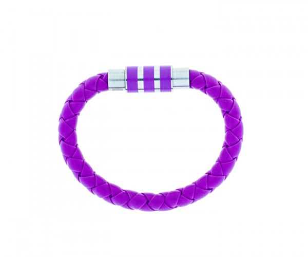 Kautschukarmband lila mit Stahlverschluss 17 cm