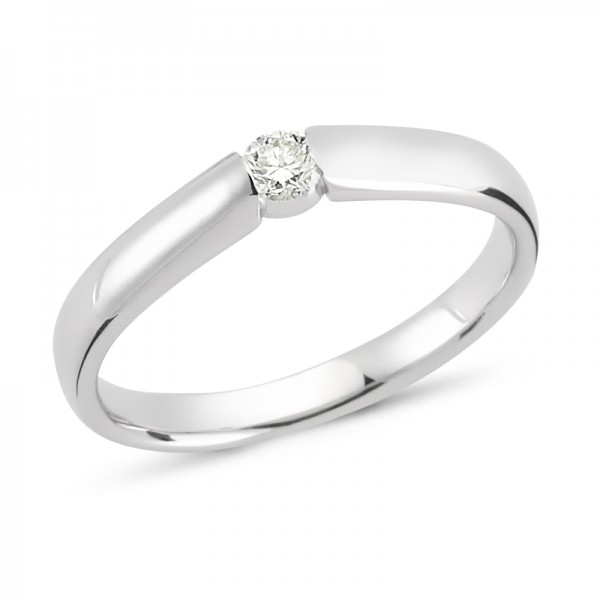 Solitärring mit Brillanten aus Weißgold