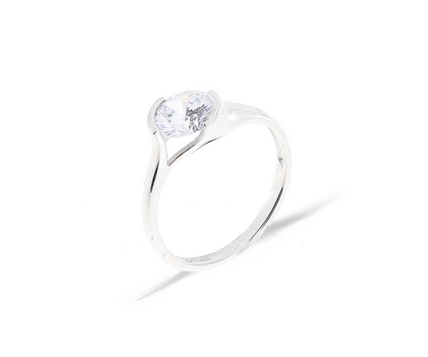 Damenring 925er Silber rhodiniert mit Zirkonia Steine