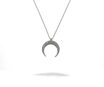 925´er Sterling Silber Halskette mit Halbmond Anhänger