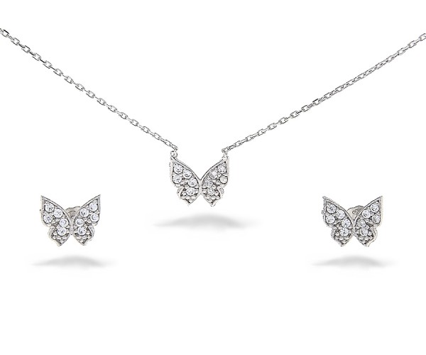 Schmetterling Set mit Ohrstecker und Uhren kaufen Schmuck Kette Gold-Basar bei 50246 günstig - 925er Silber | und aus Sicher und