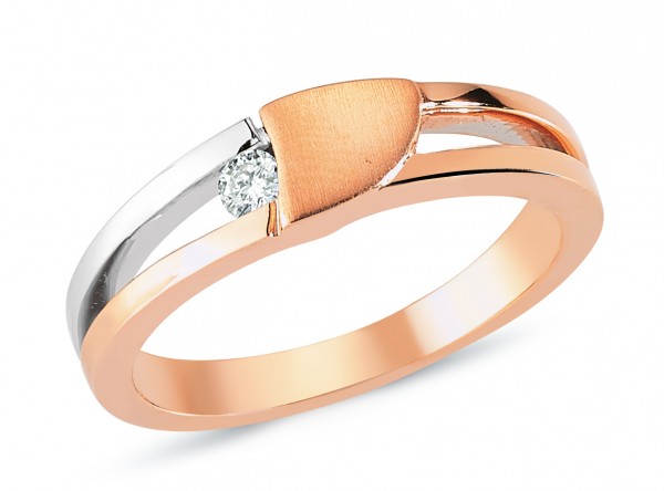 Damenring mit Brillanten aus Rosé- /Weißgold