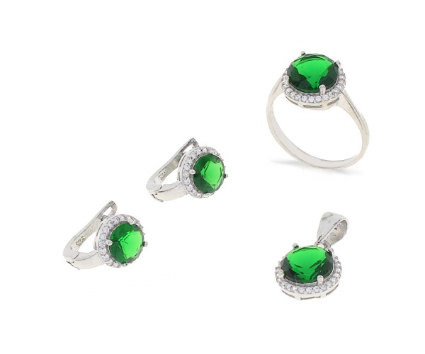 Set mit Ohrstecker Ring und Kette aus 925er Silber