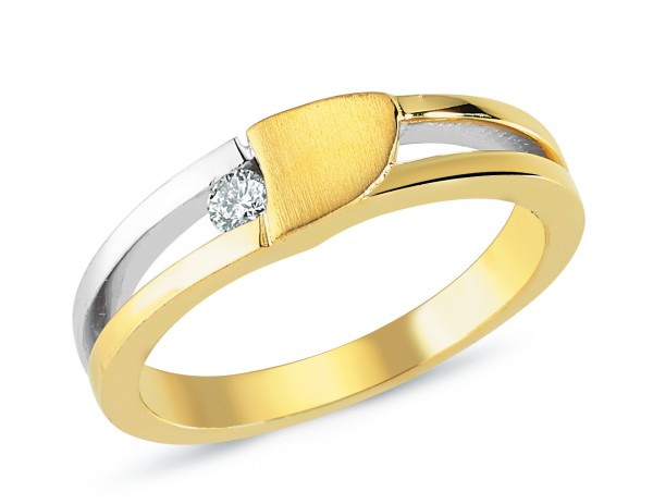 Damenring mit Brillanten aus Gelb- /Weißgold