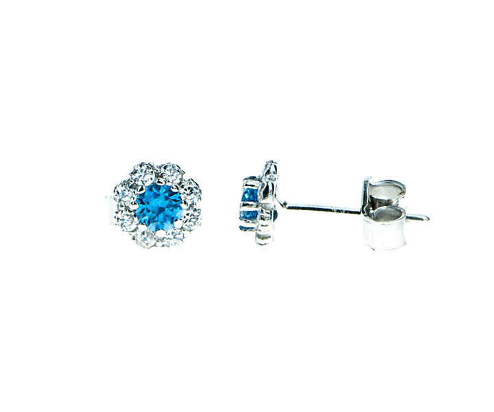 Blumen Ohrstecker mit blauem Stein 40029 | Schmuck und Uhren bei Gold-Basar  - Sicher und günstig kaufen