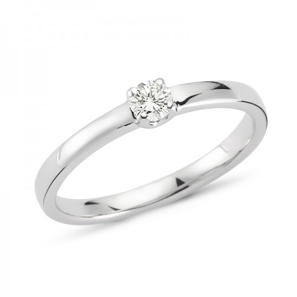 Solitärring mit Brillanten aus Weißgold