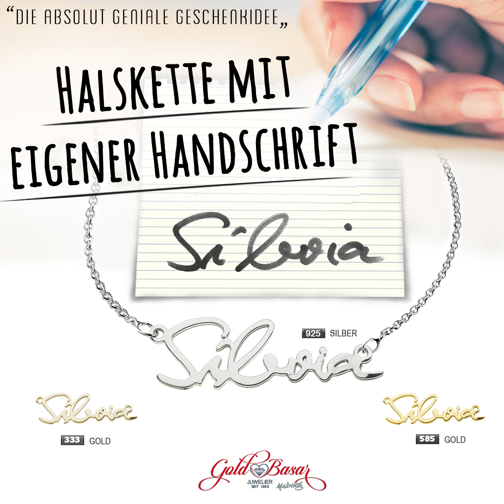 Individuelle Namenskette aus 925er Silber oder 585er Gelbgold //  Personalisiertes Geschenk