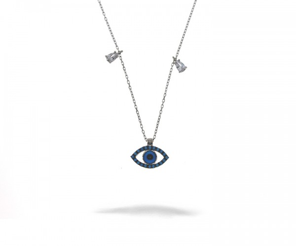 925´er Sterling Silber Halskette mit Auge Anhänger
