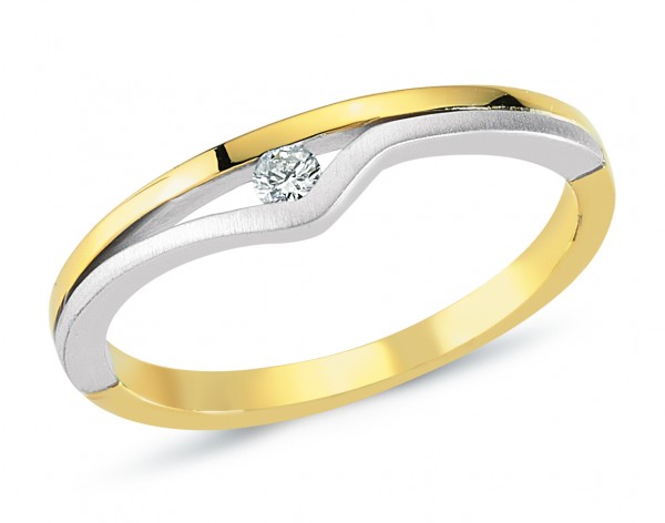 Damenring mit Brillanten aus Gelb- /Weißgold