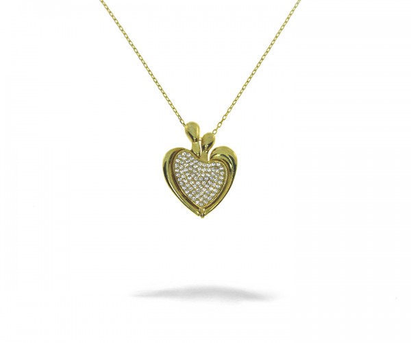925´er Sterling Silber Halskette mit Herz Anhänger