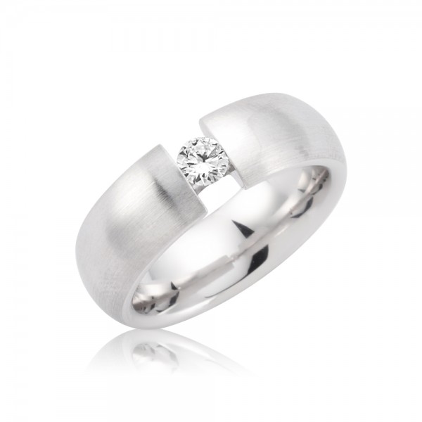 Solitärring mit Brillanten aus Weißgold