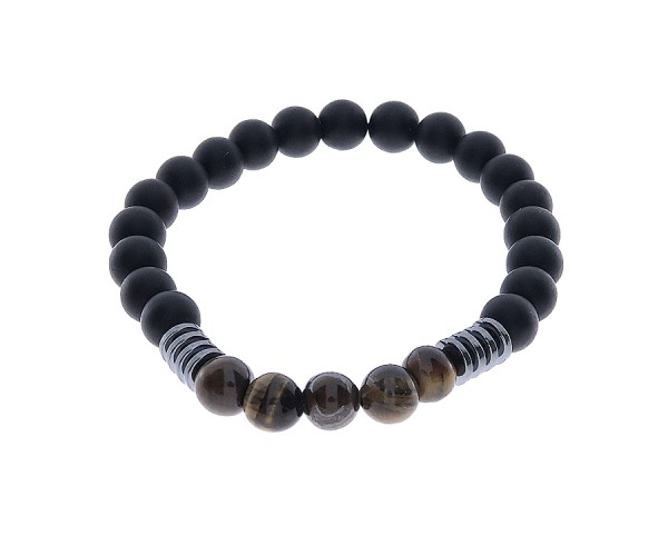 Herren Perlenarmband in schwarz
