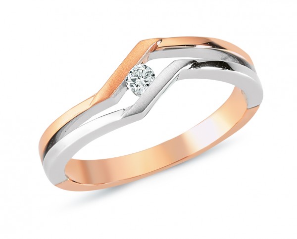 Damenring mit Brillanten aus Rosé- /Weißgold