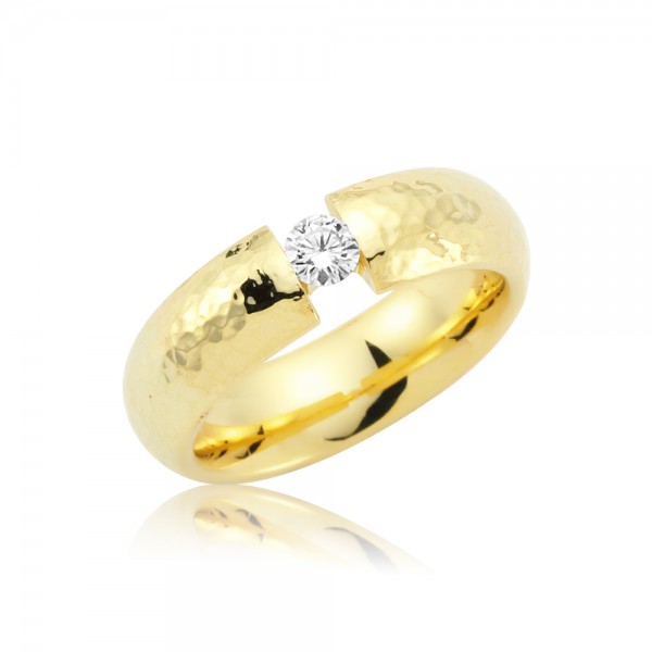 Solitärring mit Brillanten aus Gelbgold