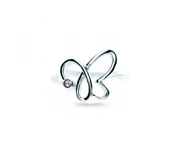 Kinderring in Silber Schmetterlingform