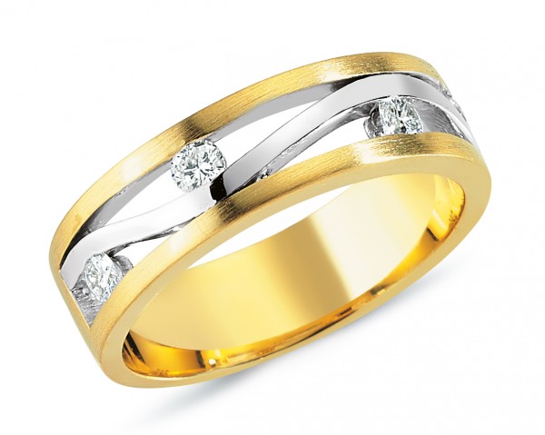 Damenring mit Brillanten aus Gelb- /Weißgold