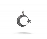 Vorschau: Mondstern Anhänger in 925`er Sterling Silber Vorschau: Mondstern Anhänger in 925`er Sterling Silber