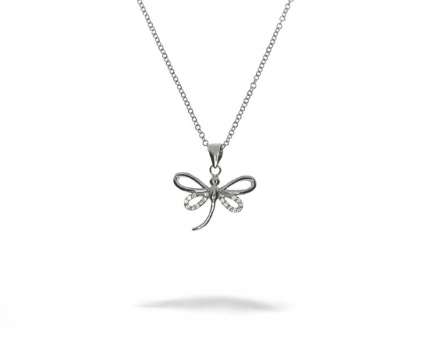925´er Sterling Silber Halskette mit Libelle Anhänger
