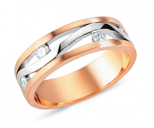 Damenring mit Brillanten aus Rosé- /Weißgold